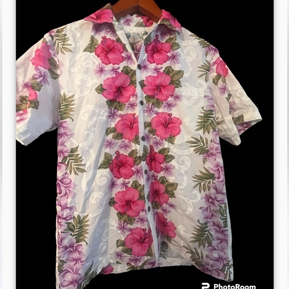 Two Hawaii Aloha Hibiscus Shirt Big Island Sz Small Floral Shirt - Picture 3 of 9